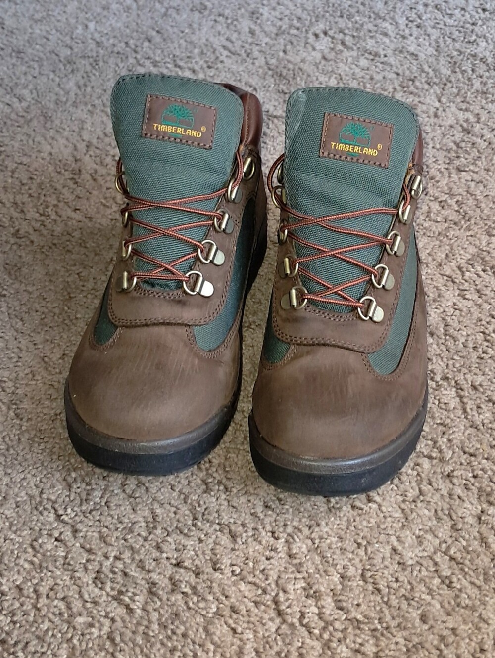 Timberland Boys Field Boot Brown Green Boot Size 6 - Picture 2 of 7